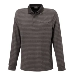 Gestreiftes langarm Poloshirt mit Brusttasche
