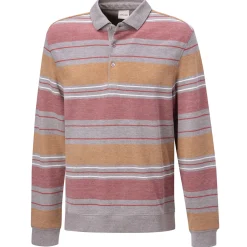 Gestreiftes langarm Poloshirt aus Baumwolle