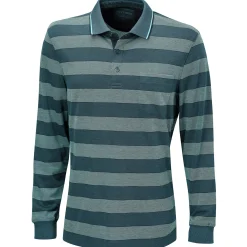 Gestreiftes Langarm-Poloshirt mit Brusttasche