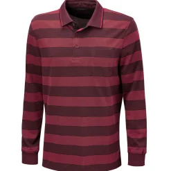 Gestreiftes Langarm-Poloshirt mit Brusttasche