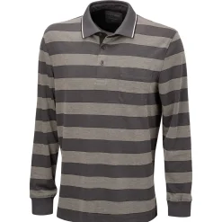 Gestreiftes Langarm-Poloshirt mit Brusttasche