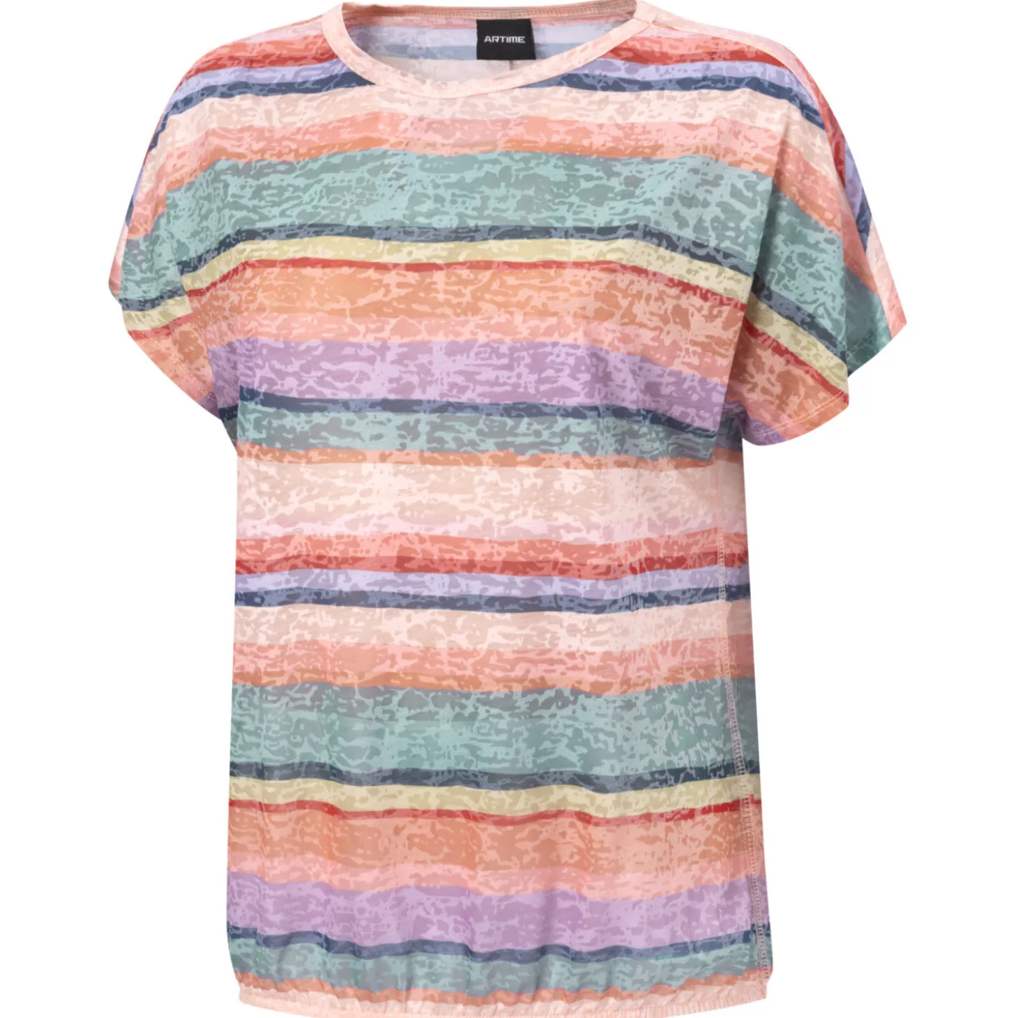 Gestreiftes T-Shirt in Ausbrenner-Optik