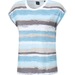 Gestreites T-Shirt mit angeschnittenen Ärmeln