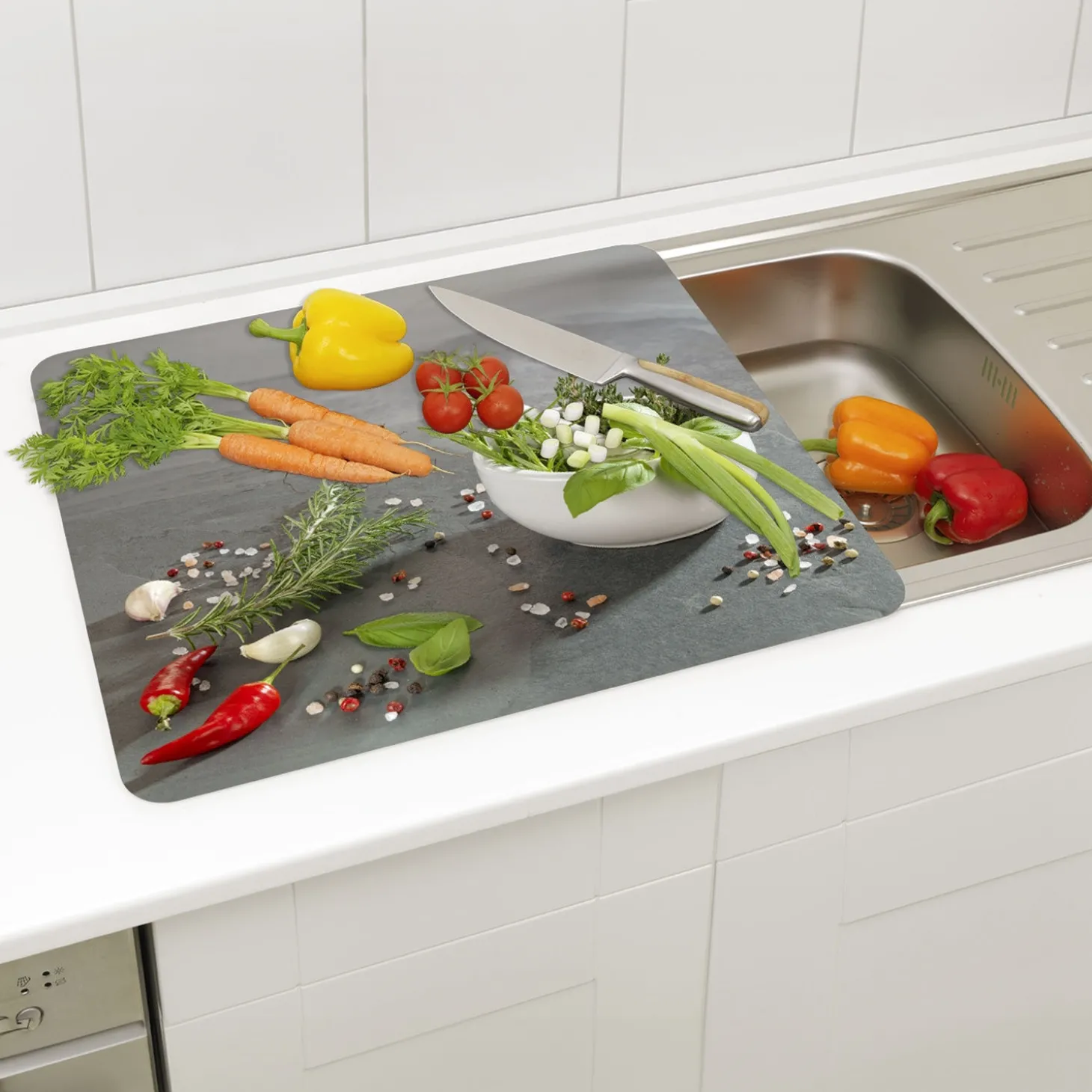 Glas-Abdeckplatte Multi – Kräuterküche