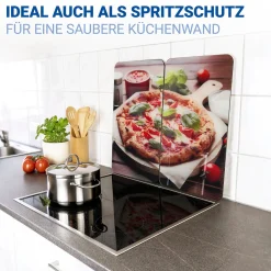Glas-Abdeckplatte Pizza Margherita 2-teilig