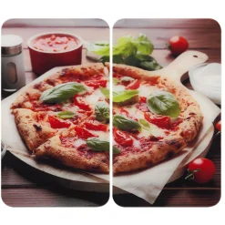 Glas-Abdeckplatte Pizza Margherita 2-teilig