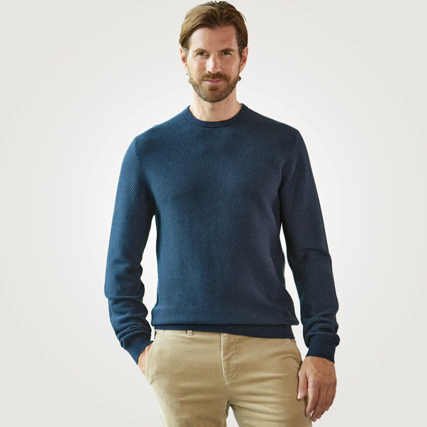 Herren Jacquard Pullover mit Struktur