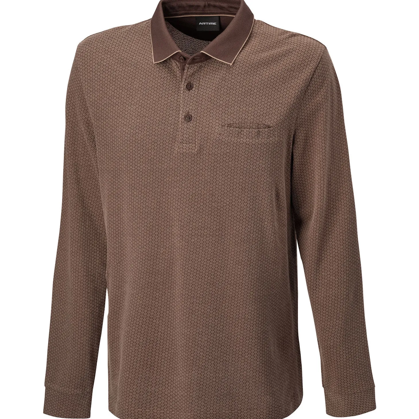 Herren Langarm-Poloshirt aus Baumwolle