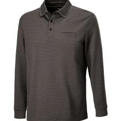 Herren Langarm-Poloshirt mit Brusttasche