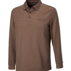 Herren Langarm-Poloshirt mit Brusttasche