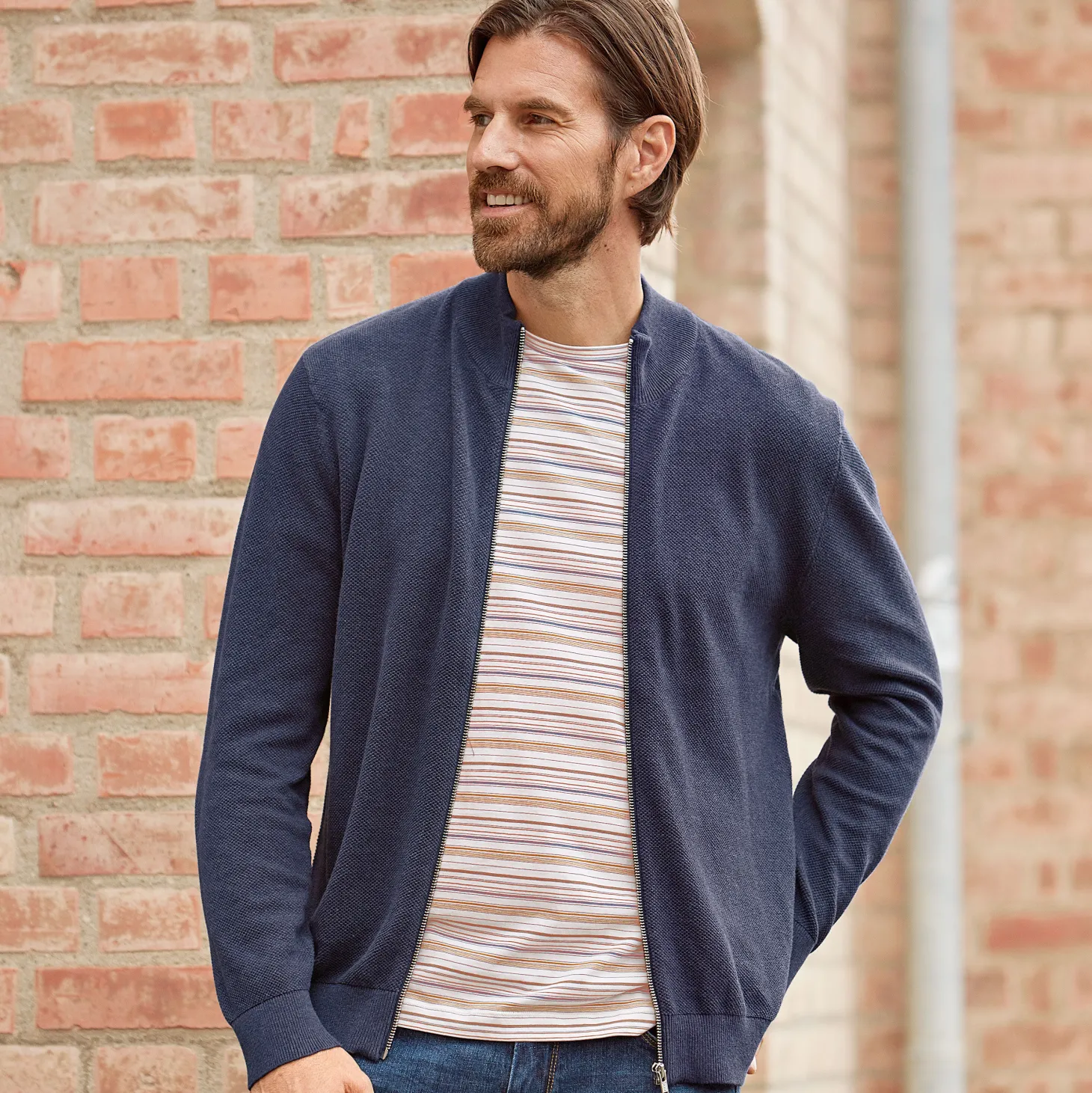 Herren Strickcardigan mit Reissverschluss