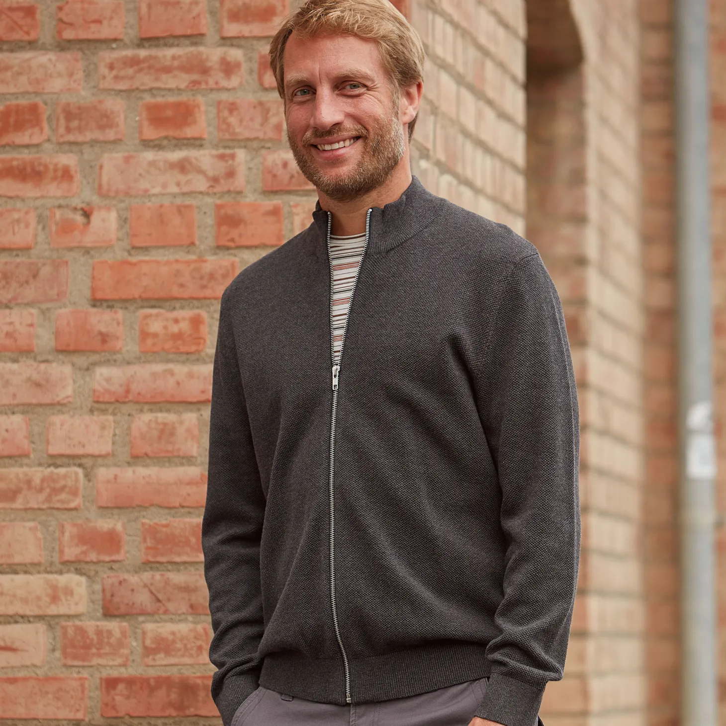 Herren Strickcardigan mit Reissverschluss