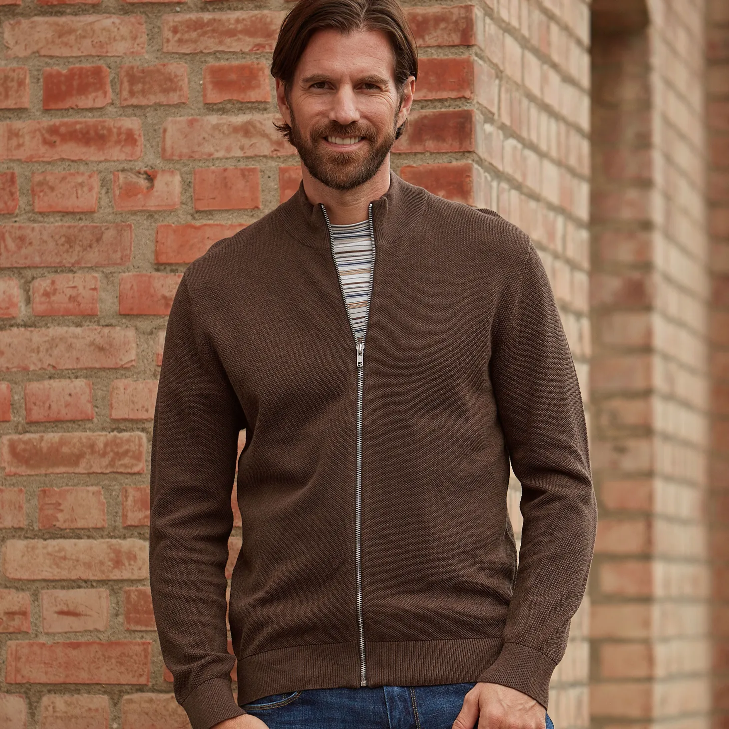 Herren Strickcardigan mit Reissverschluss