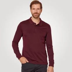 Herren-Poloshirt geknöpft mit langen Ärmeln