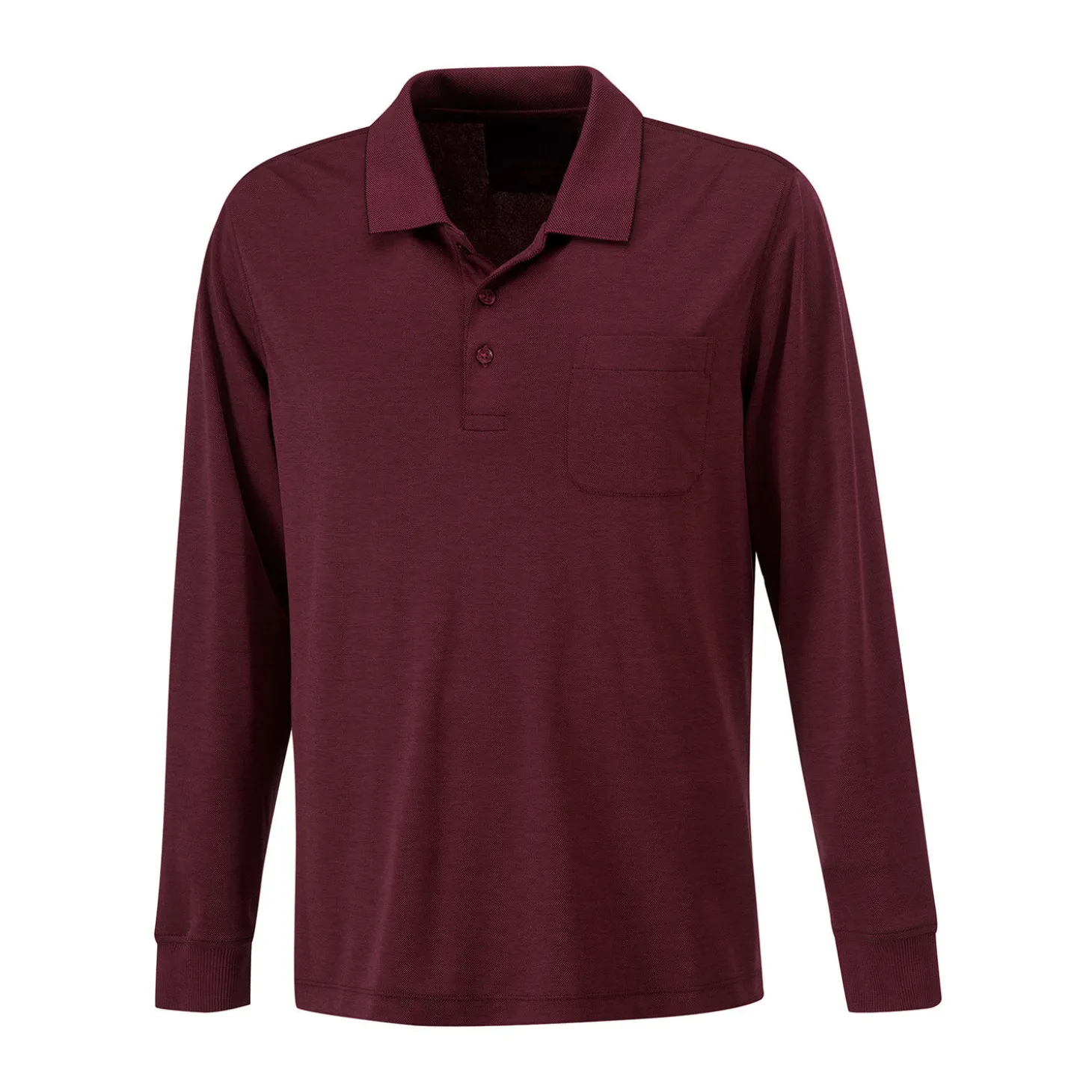 Herren-Poloshirt geknöpft mit langen Ärmeln
