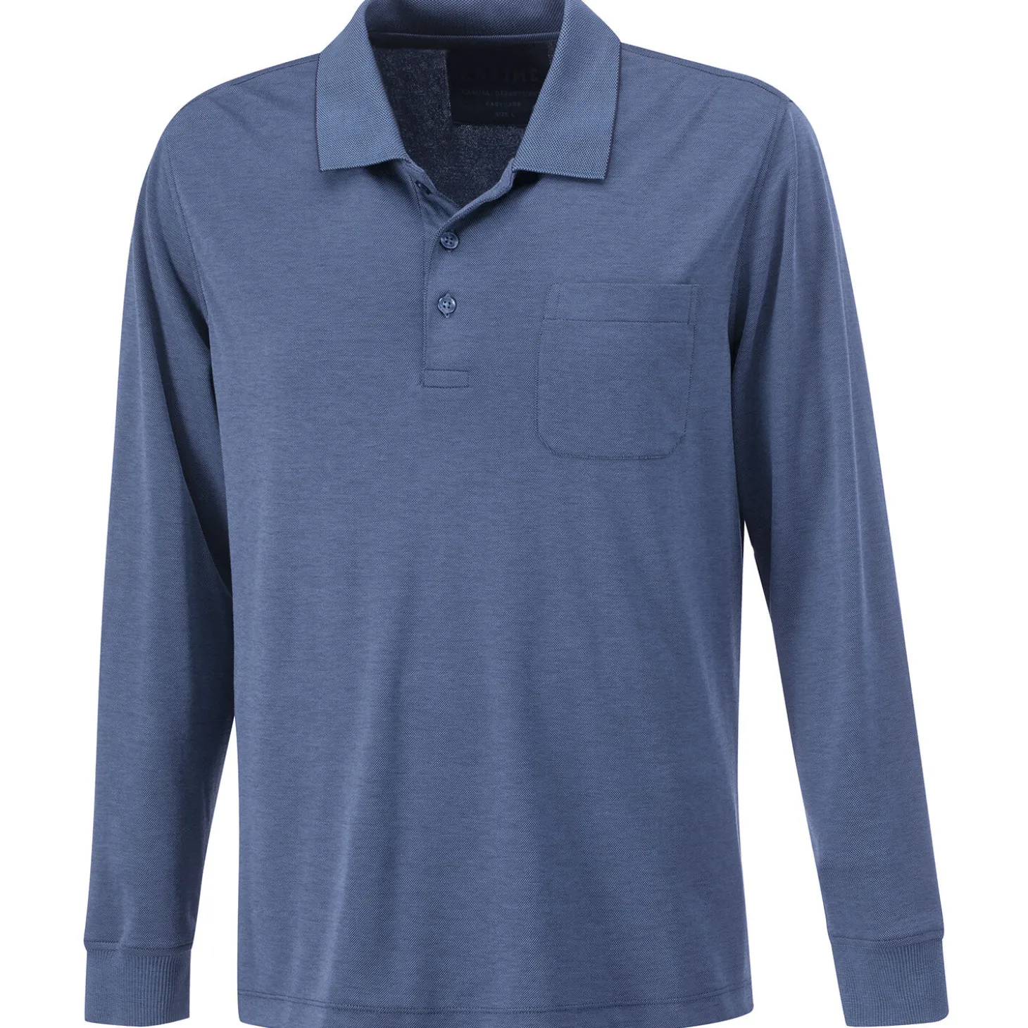 Herren-Poloshirt geknöpft mit langen Ärmeln