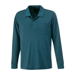 Herren-Poloshirt geknöpft mit langen Ärmeln