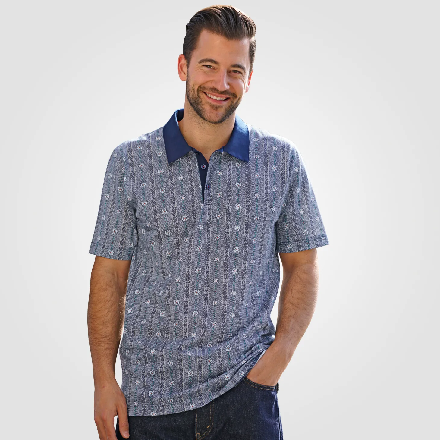 ISA Herren Poloshirt Edelweiss
