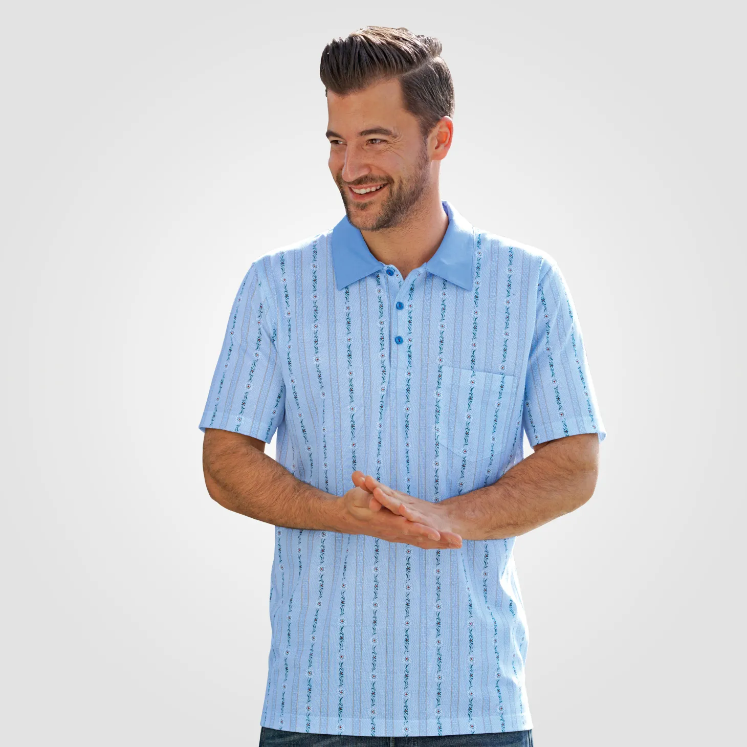 ISA Herren Poloshirt Edelweiss