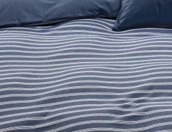 Jersey-Bettwäsche mit Biese und feinen Streifen