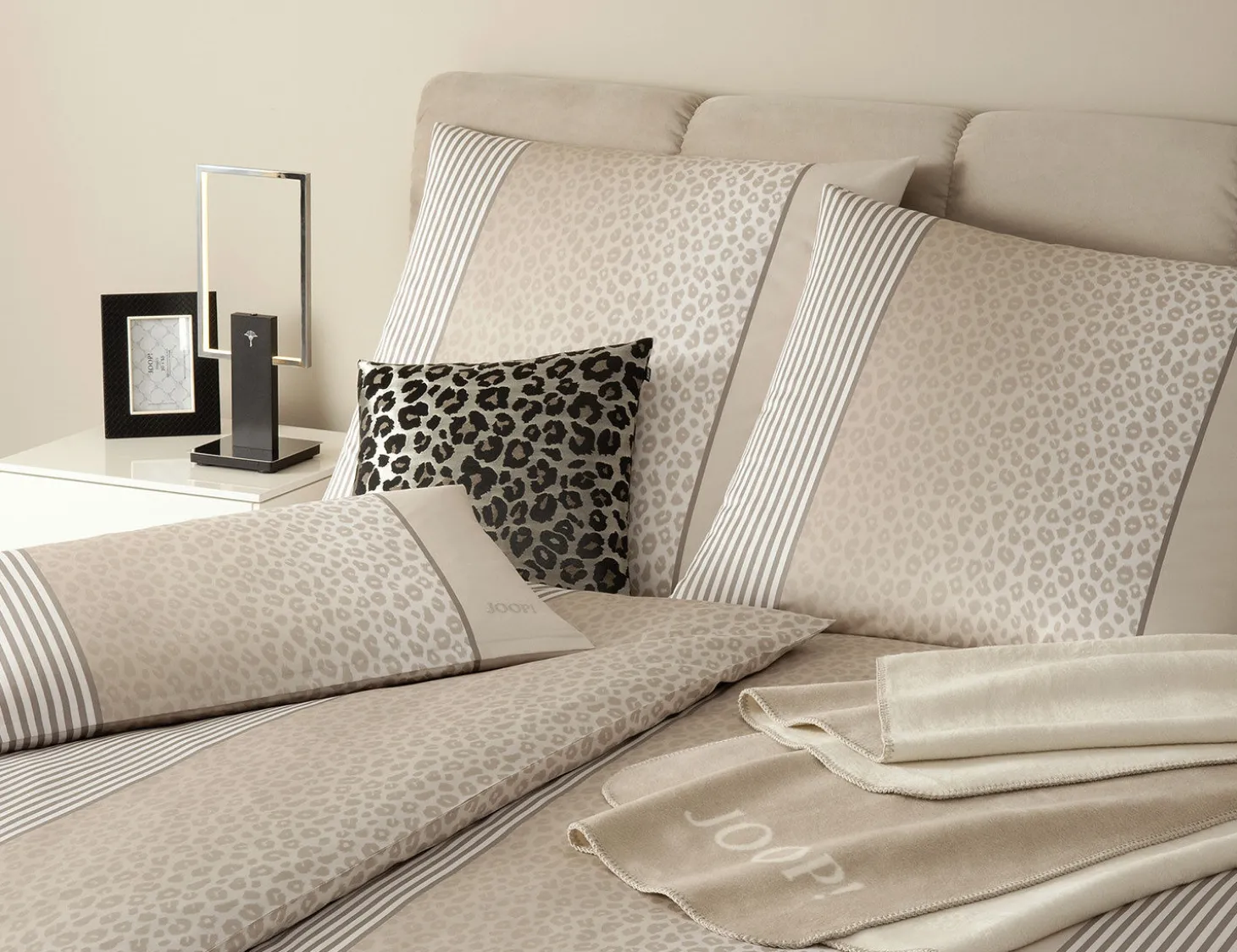 JOOP! Satin Bettwäsche Leo mit Leopardenmuster