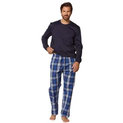 Karierte Pyjama Hose aus Baumwolle, gewoben