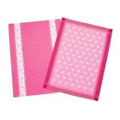 Küchentücher in pink mit zwei Flamingo-Dessins