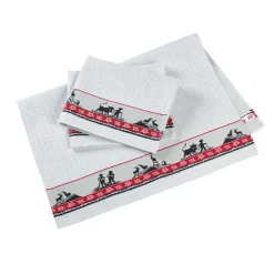 Küchentuch Jacquard mit Alpenmotiv rot-weiss