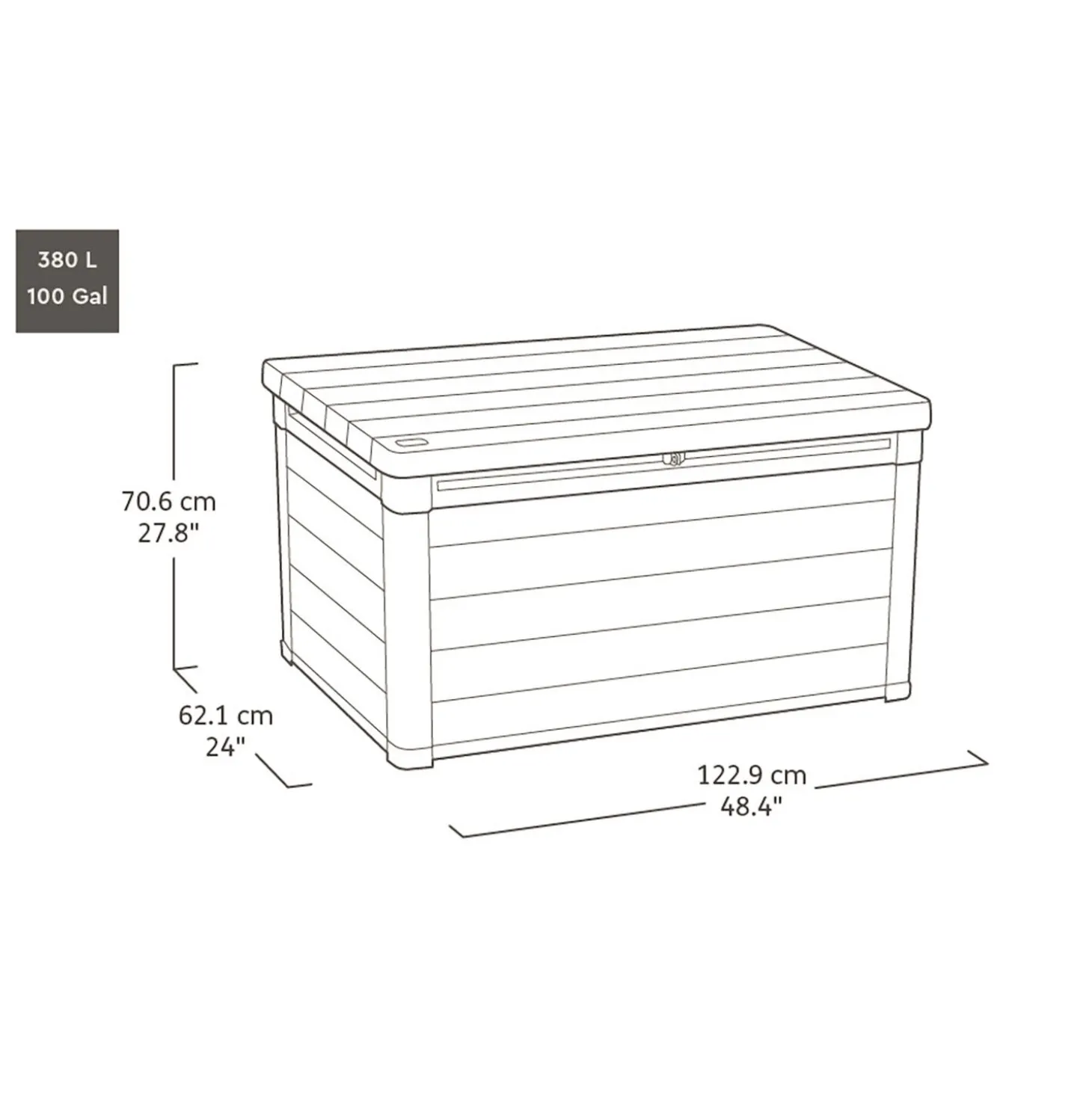 Keter Aufbewahrungsbox Ashwood 380 L