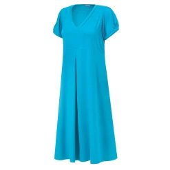 Kleid mit Puffärmeln und V-Schnitt