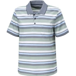 Kurzarm Herren Poloshirt gestreift