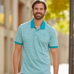 Kurzarm Poloshirt gestreift für Herren