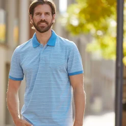 Kurzarm Poloshirt gestreift für Herren