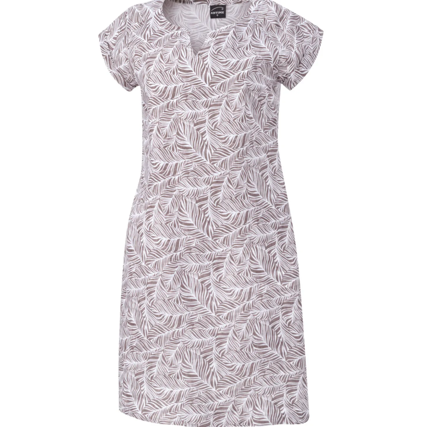 Kurzärmeliges Kleid aus Leinen