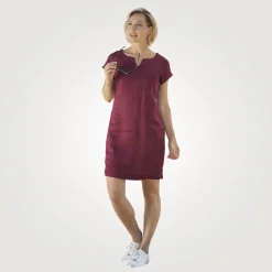 Kurzärmeliges Kleid aus Leinen