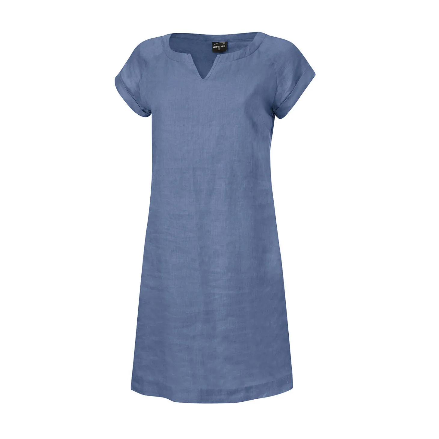 Kurzärmeliges Kleid aus Leinen