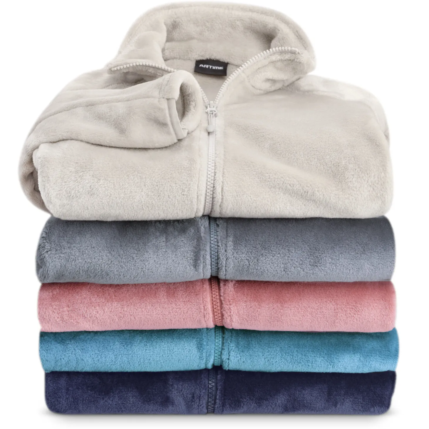 Kuschelige Damen Fleecejacke mit Stehkragen