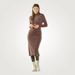 Leicht tailliertes Midi Strickkleid