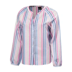 Lockere gestreifte Bluse mit Knopfleiste