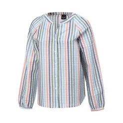 Lockere gestreifte Bluse mit Knopfleiste
