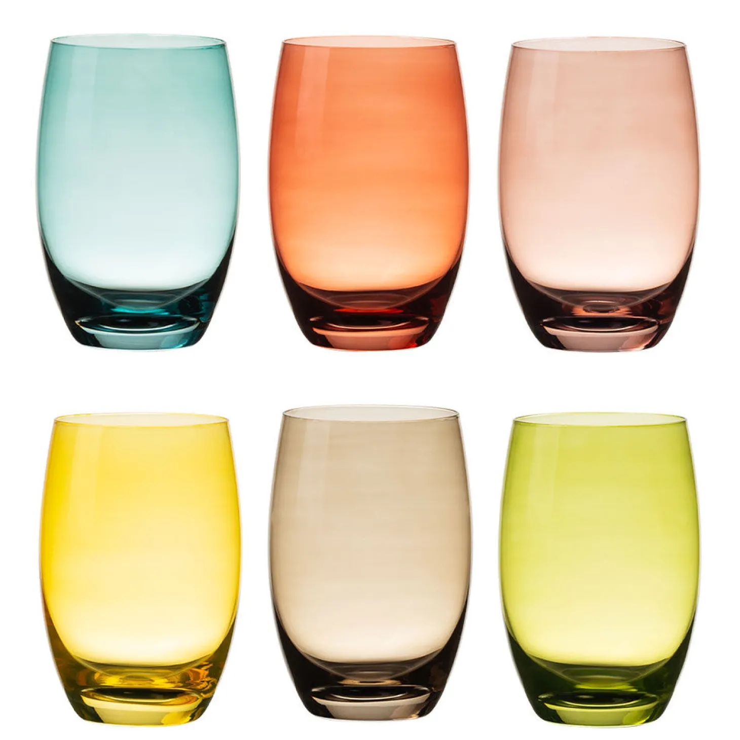 Lunasol Trinkglas Optima Multicolor 6er-Set