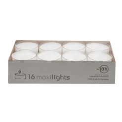 Maxi Teelichter 56 mm, 16 Stk. weiss