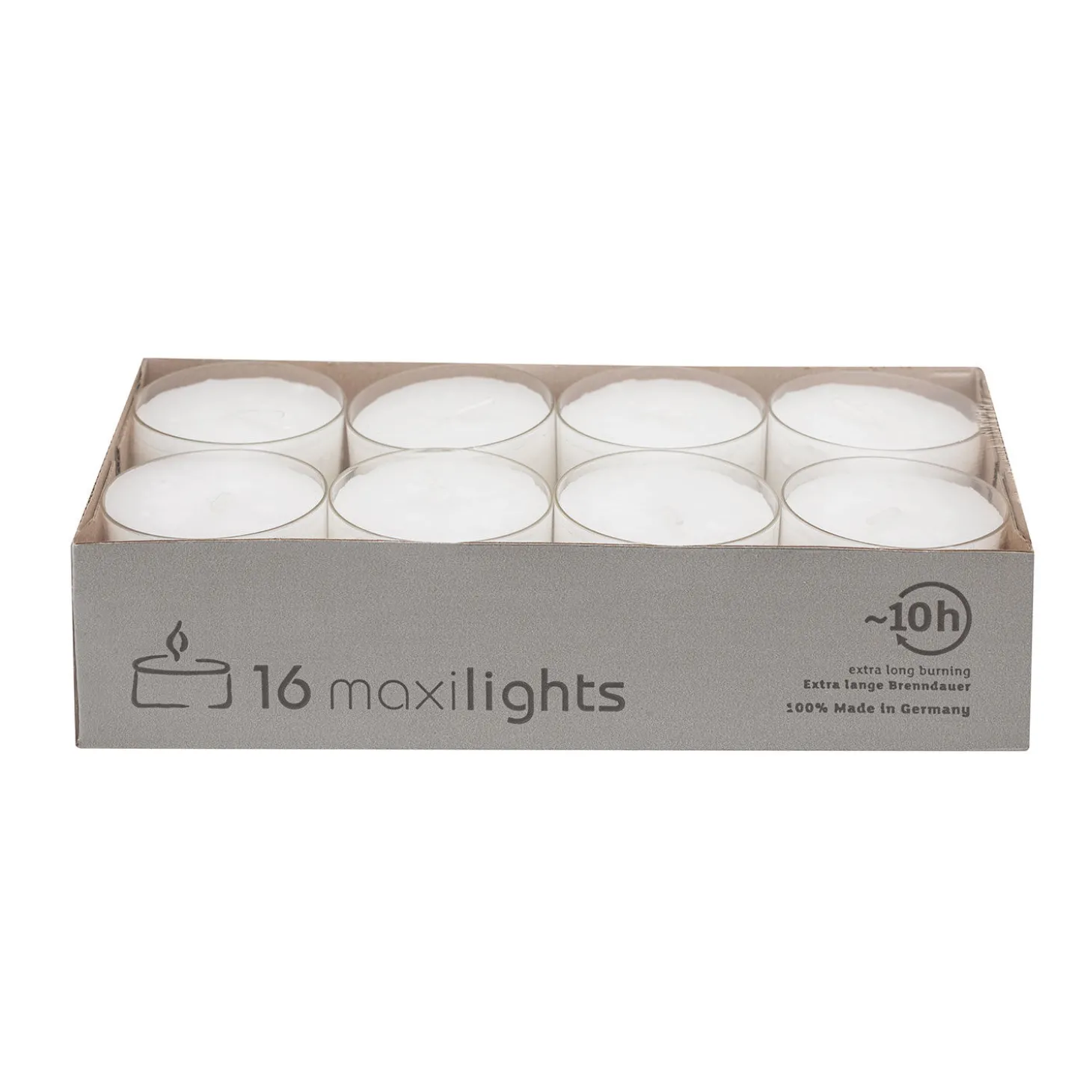 Maxi Teelichter 56 mm, 16 Stk. weiss