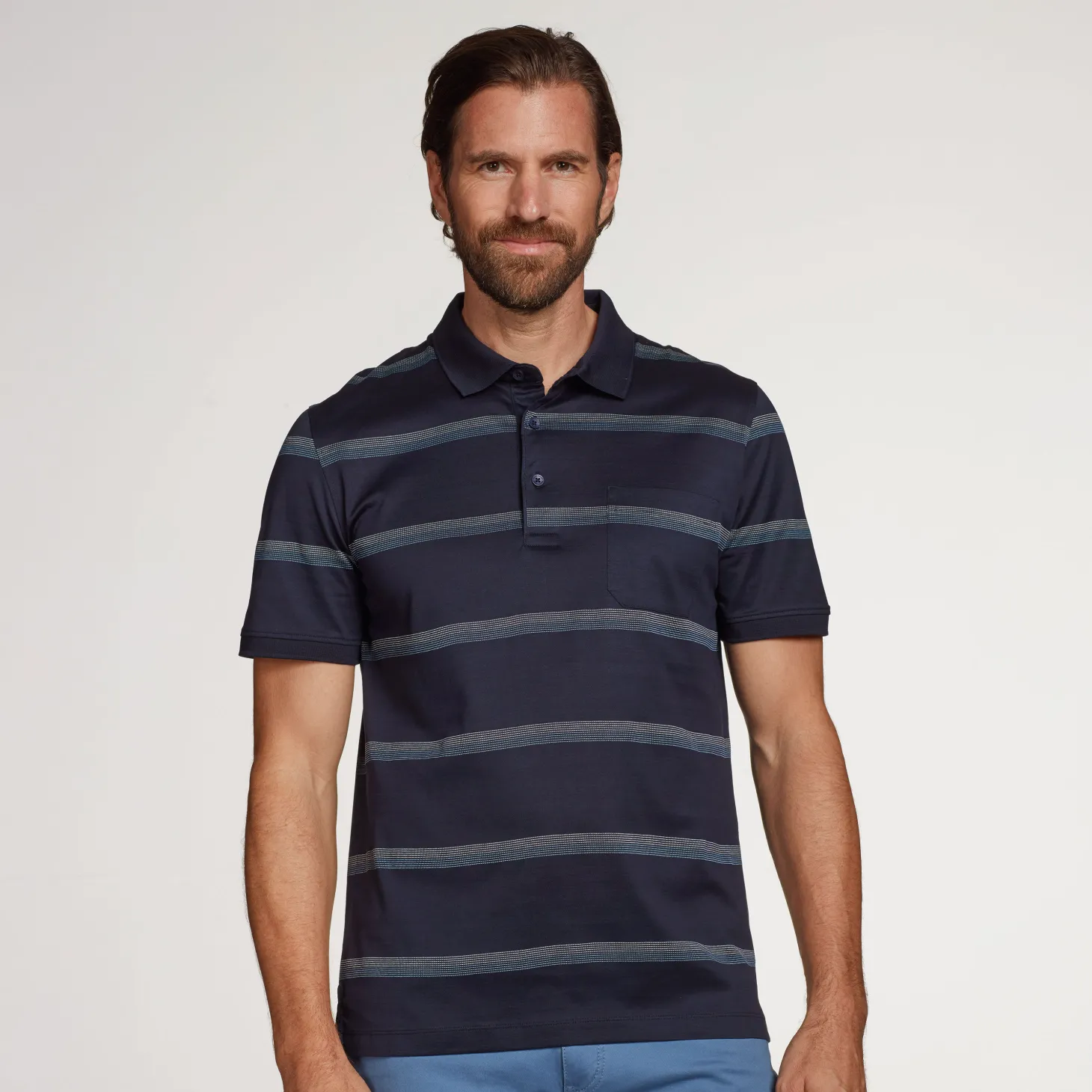 Mercerisiertes Poloshirt gestreift für Herren