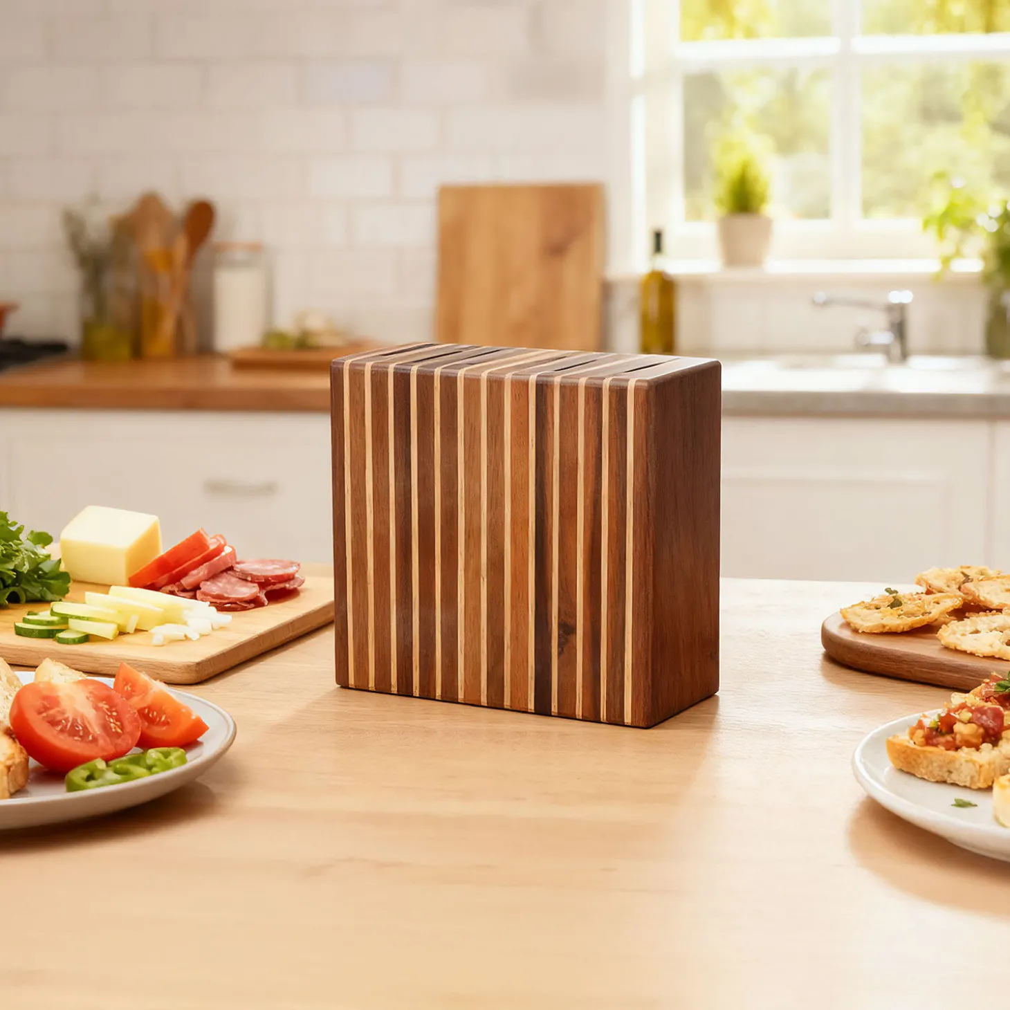 Messer-Block, aus Akazien Holz