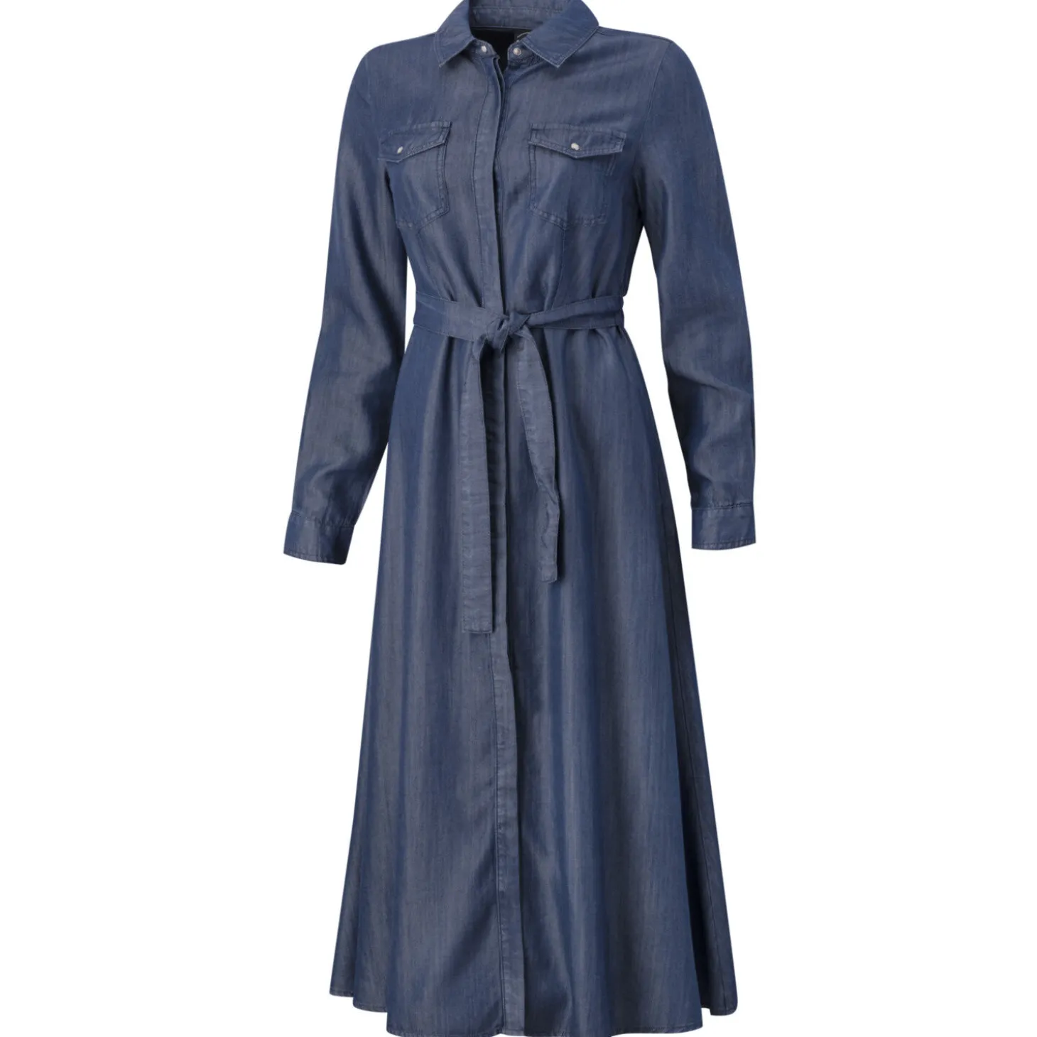 Midi Kleid in Jeansoptik aus Lyocell