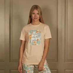 Mix & Match Pyjama Frontprint T-Shirt kurzarm