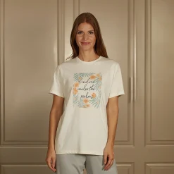 Mix & Match Pyjama Frontprint T-Shirt kurzarm