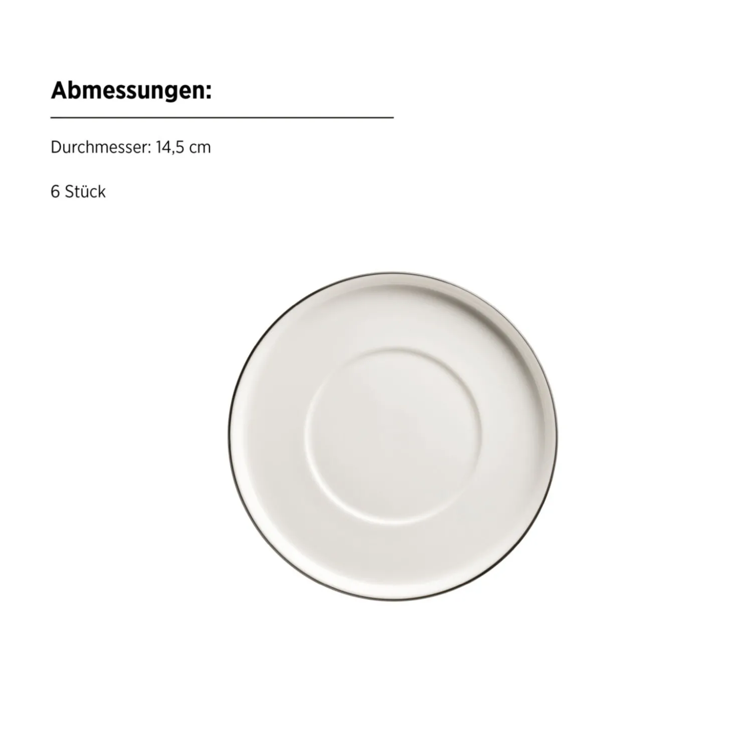Mäser Kaffeeservice Sita mit schwarzem Rand 18–teilig