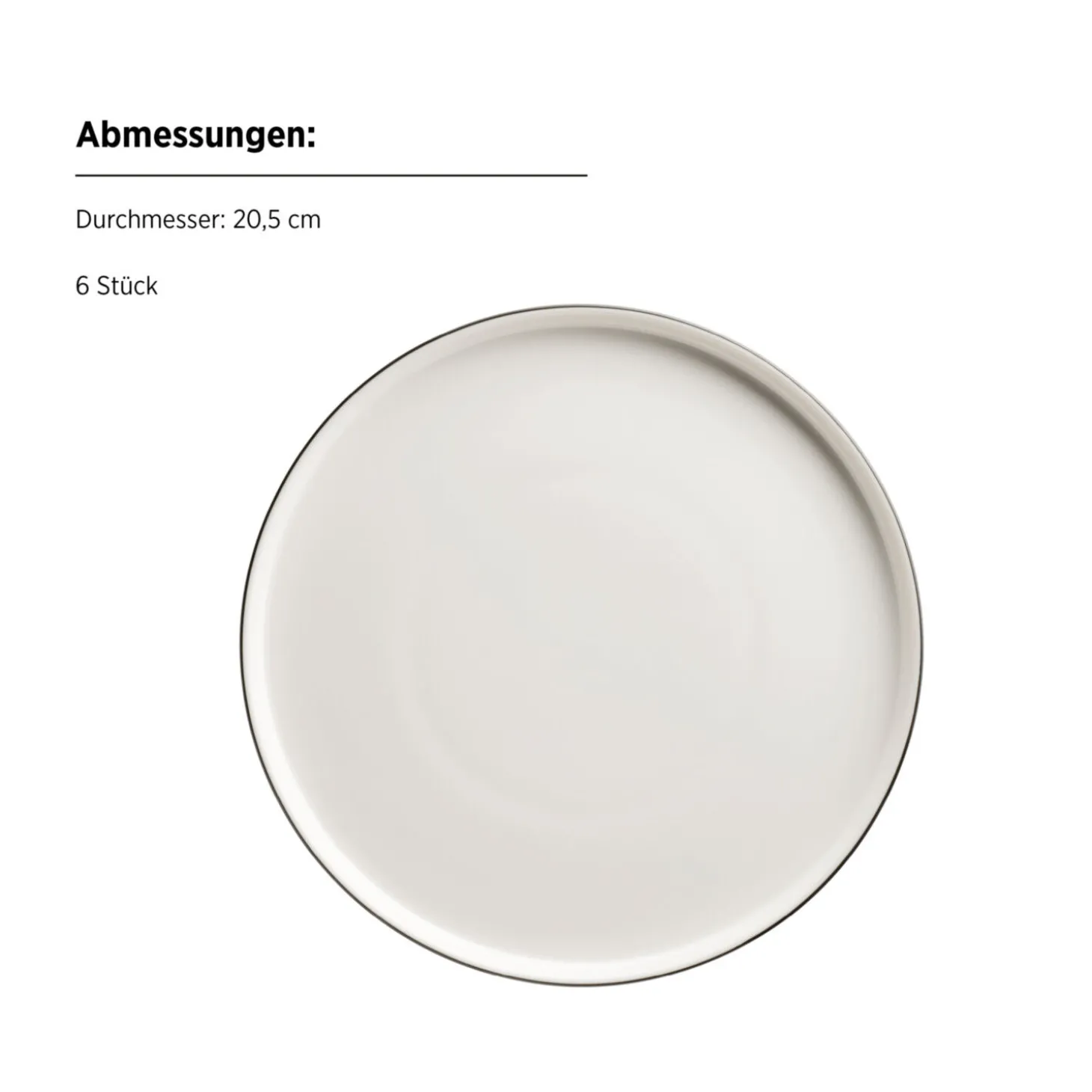 Mäser Kaffeeservice Sita mit schwarzem Rand 18–teilig